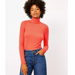 Loft Striped Ribbed Turtleneck